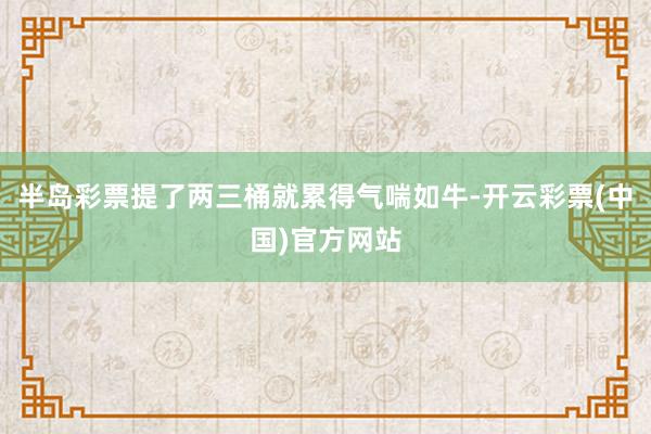 半岛彩票提了两三桶就累得气喘如牛-开云彩票(中国)官方网站